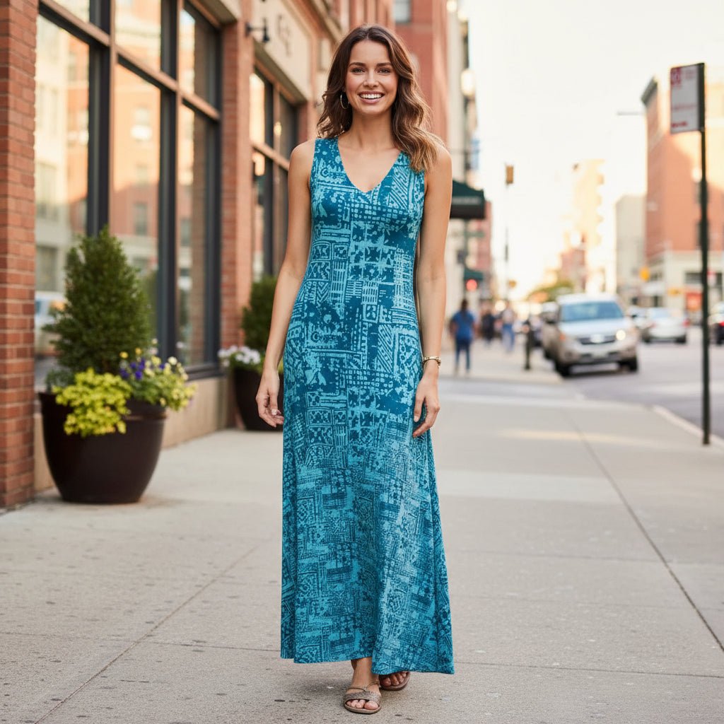 Vintage bedrucktes Boho-Splice-Kleid