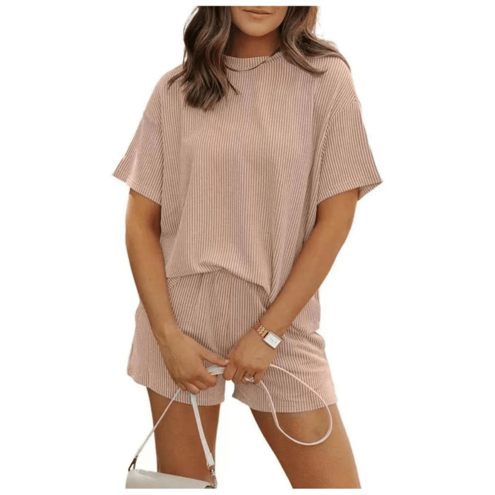 Striped T Shirt And Shorts Set