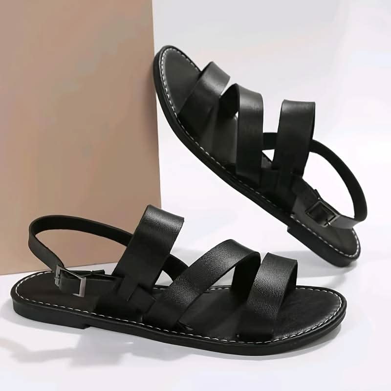 Three-Strap Flat Summer Sandals