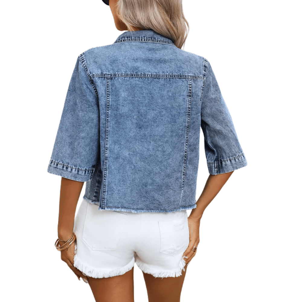 Gleaming Denim Rhinestone Jacket