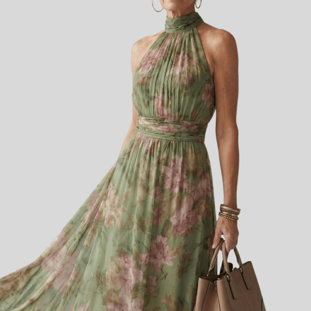 Florales fließendes Maxikleid