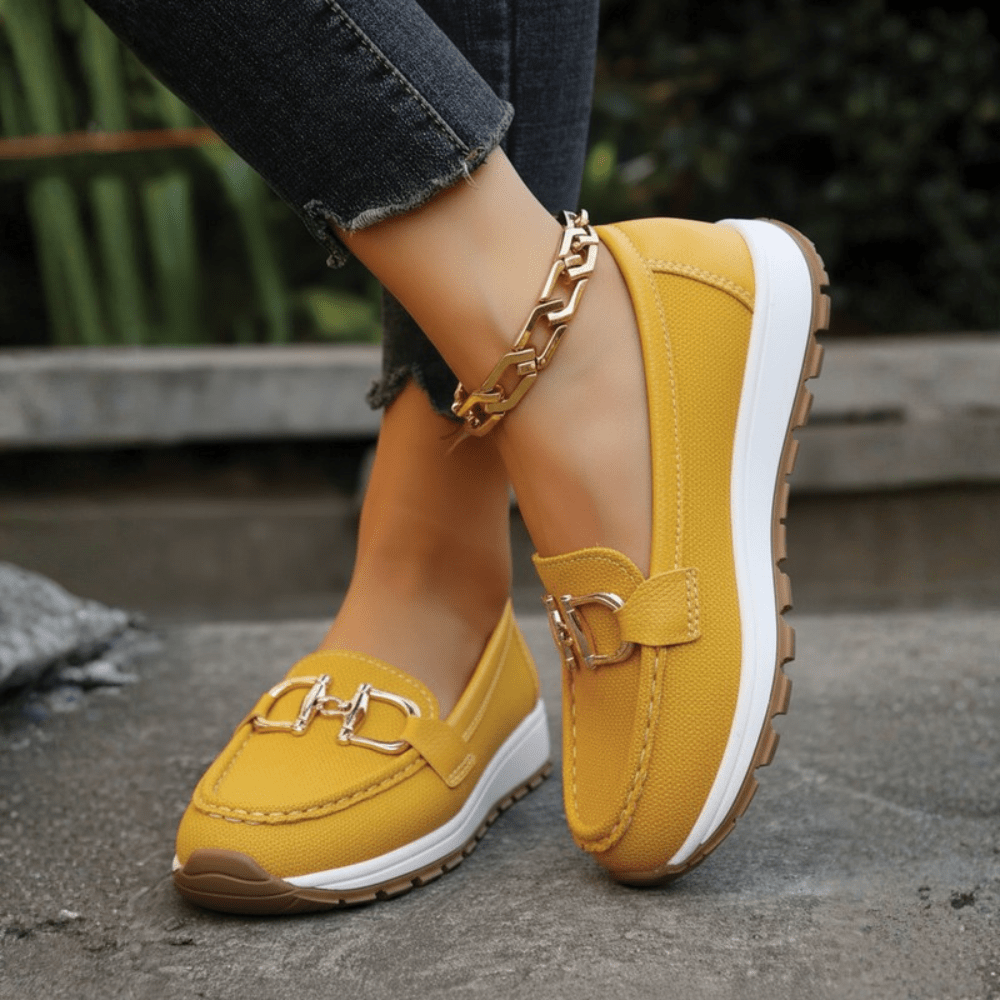 Cozy Buckle Flat Loafers