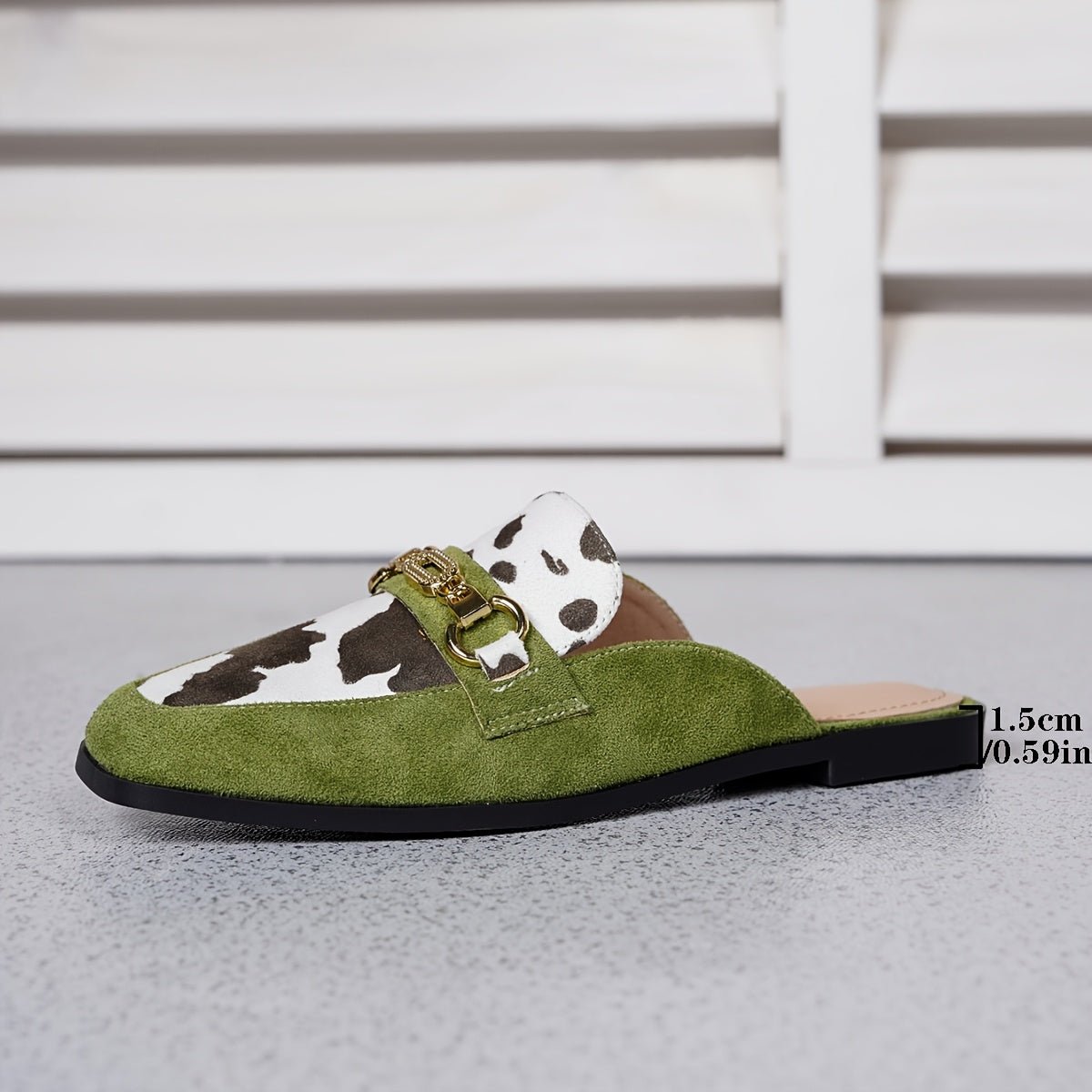 Square Toe Slip On Mule Loafers