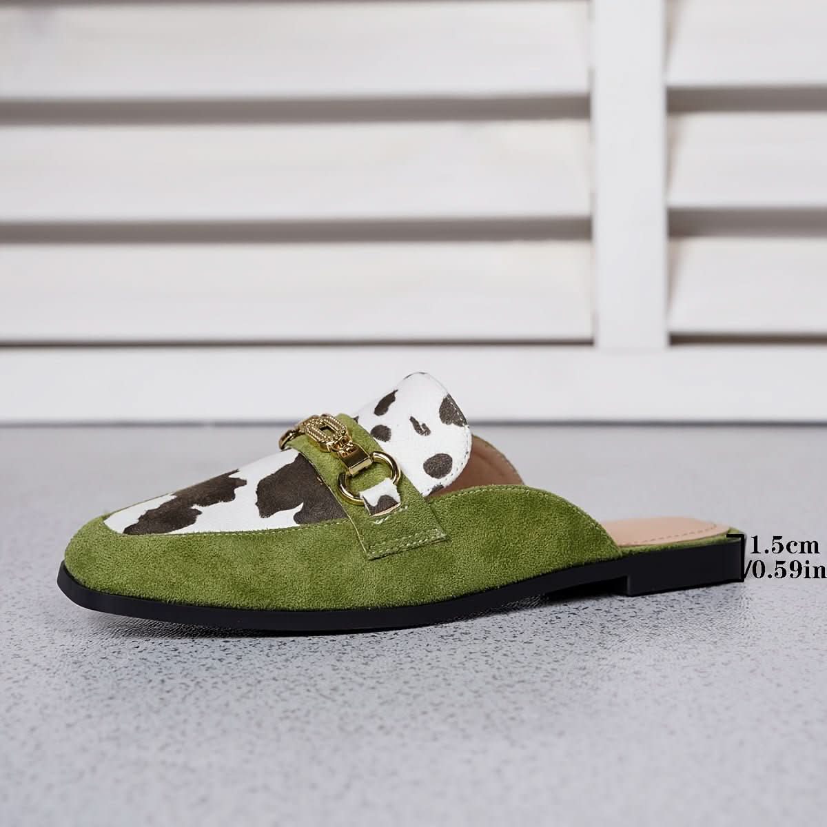 Square Toe Slip On Mule Loafers