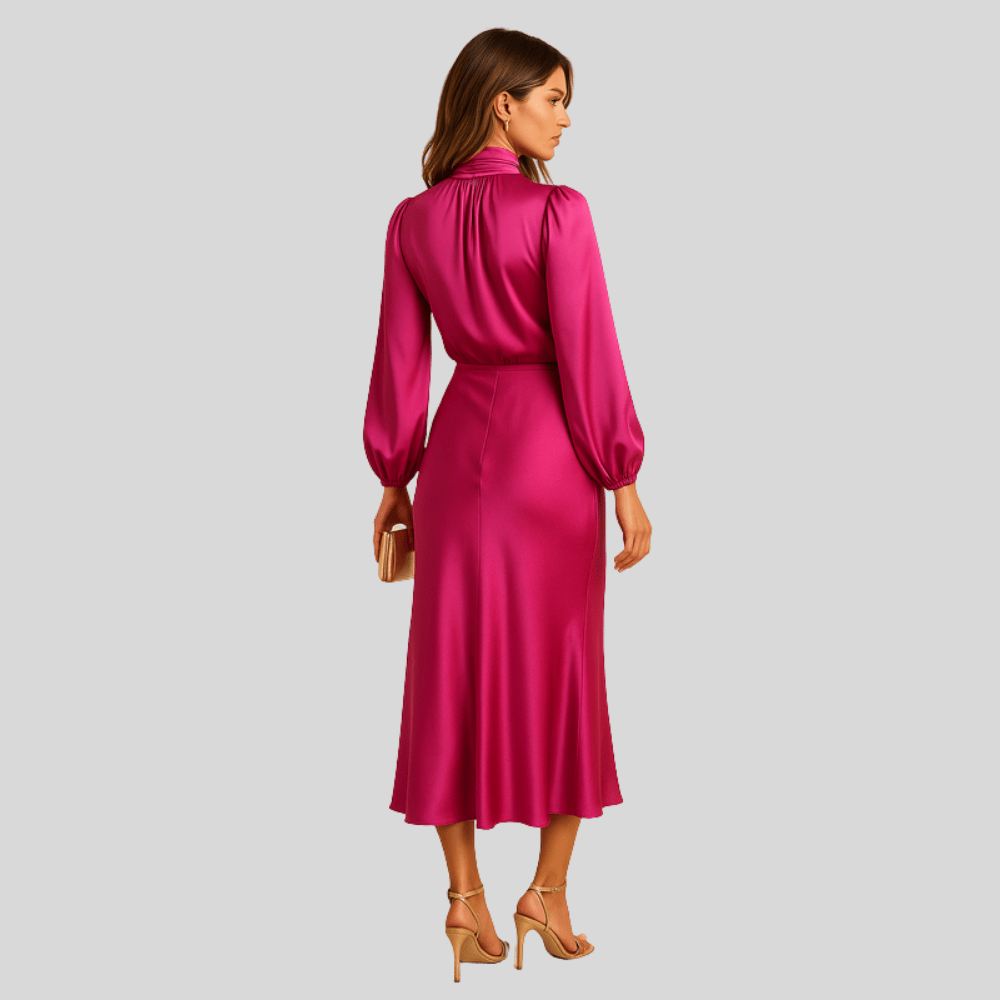 Chic High Waist Midi Dress