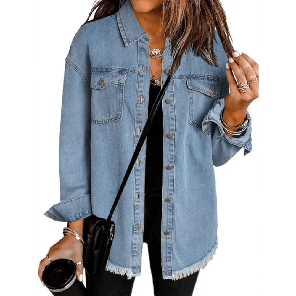 Relaxed Denim Button Down Shirt
