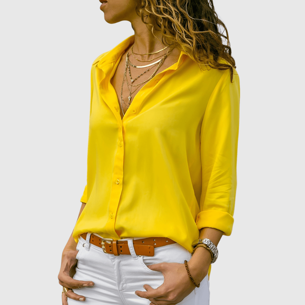 Flowing V-Neck Elegant Style Blouse