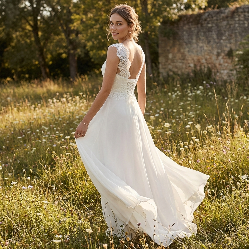 Elegant Lace Bodice Maxi Dress