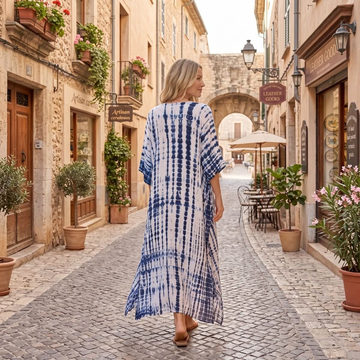 Flowing Caftan Maxi Summer Dress