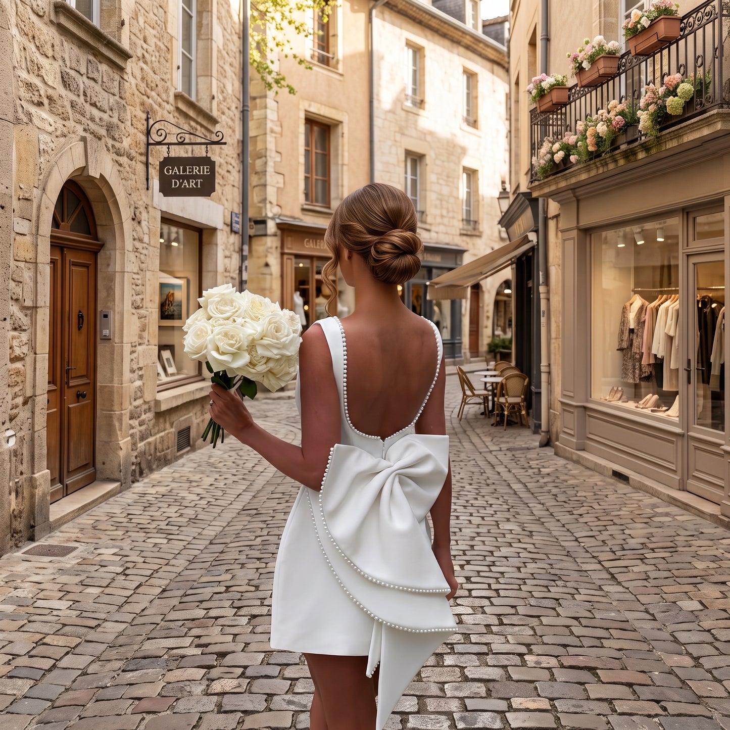 Sleeveless Pearl Neckline Mini Dress