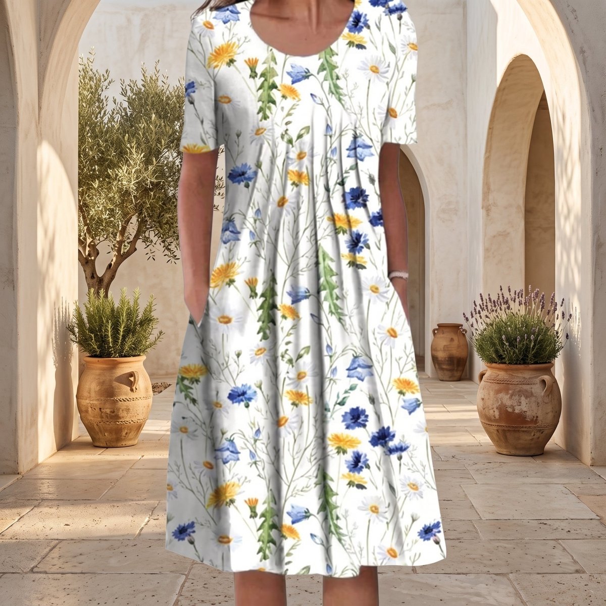 Floral Relaxed Fit Midi Dress