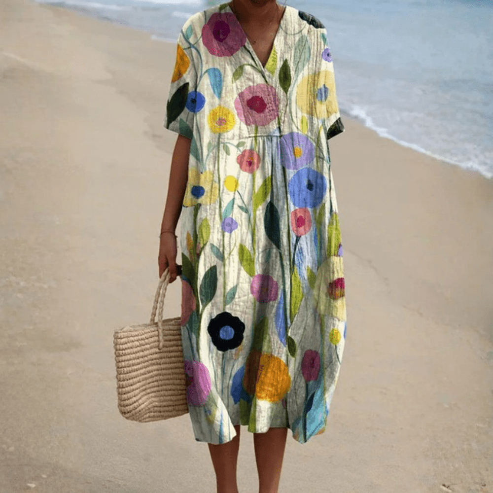 Floral V-Neck Maxi Dress