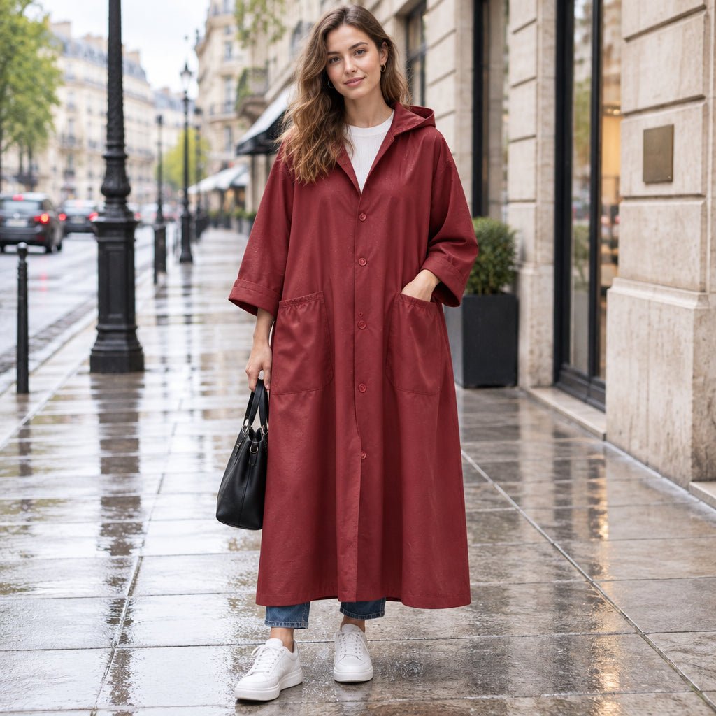Long Water-Resistant Coat for Women