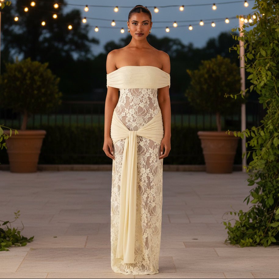 Statement Detail Off-Shoulder Maxi Dress
