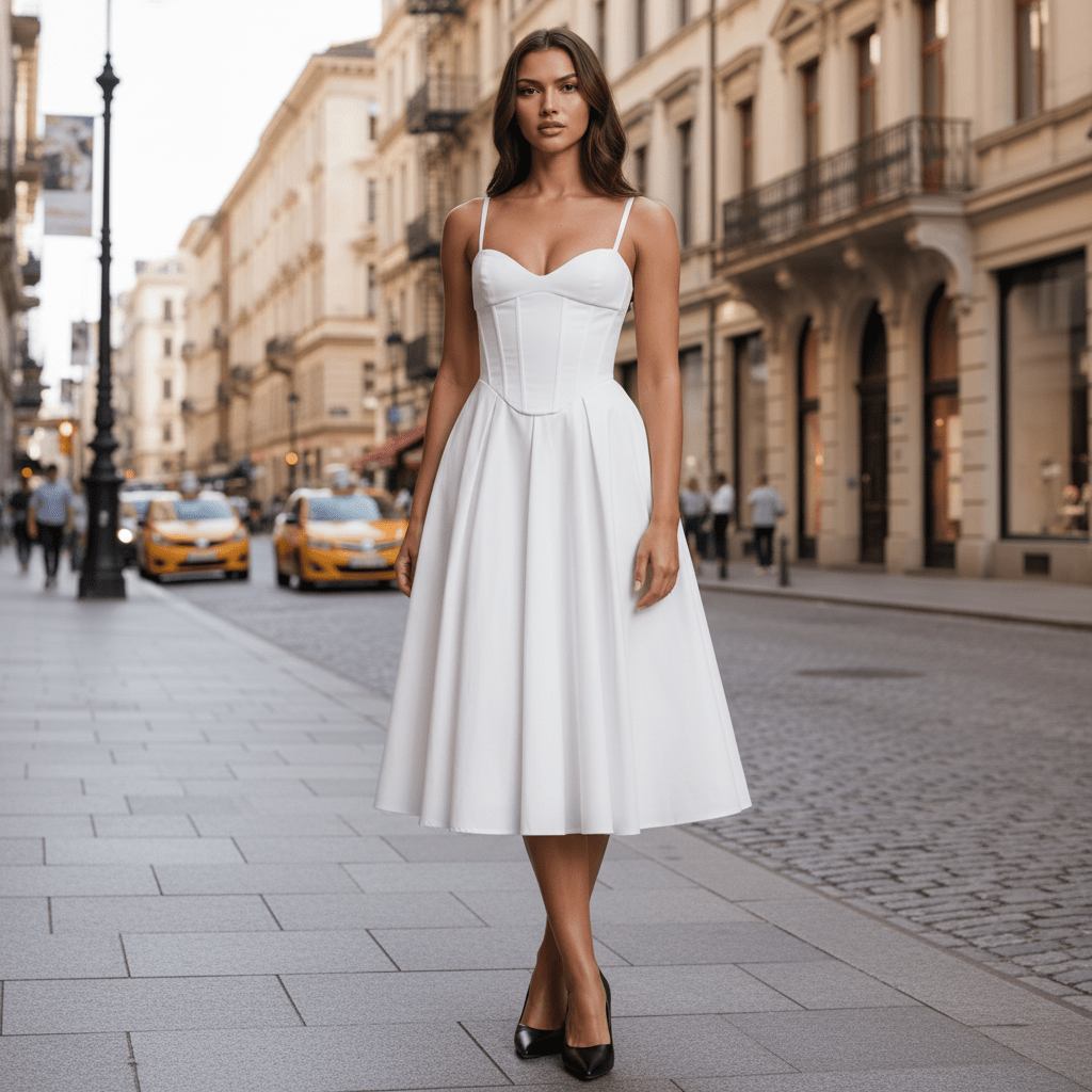 Midikleid mit ausgestellter Silhouette