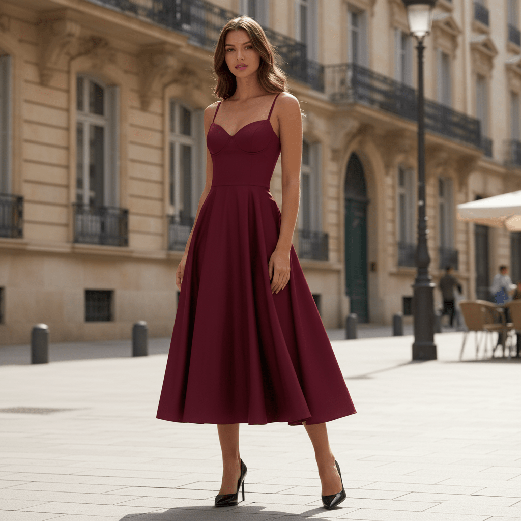 Flowing Gown Midi Dress