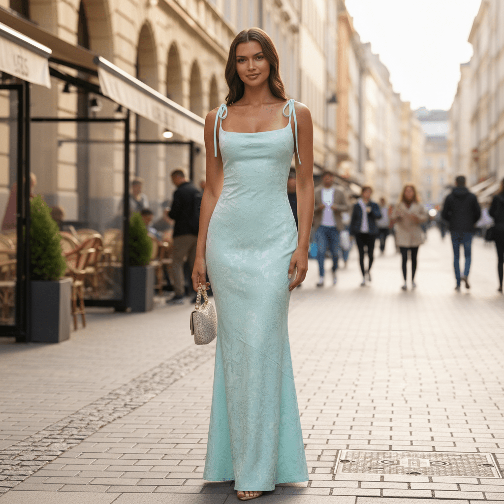 Einfaches Maxi-Kleid für besondere Anlässe