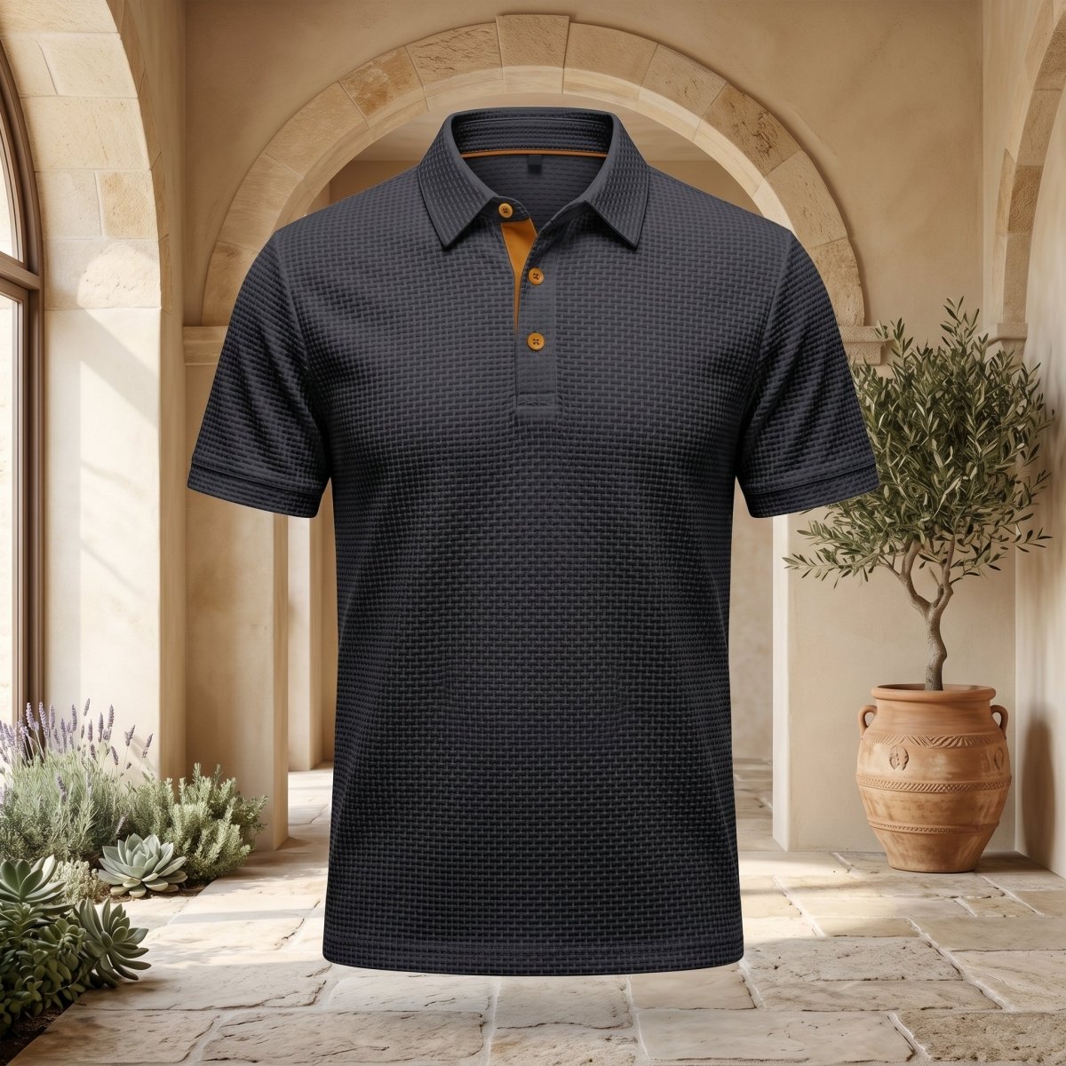 Coastal Knit Texture Polo Shirt