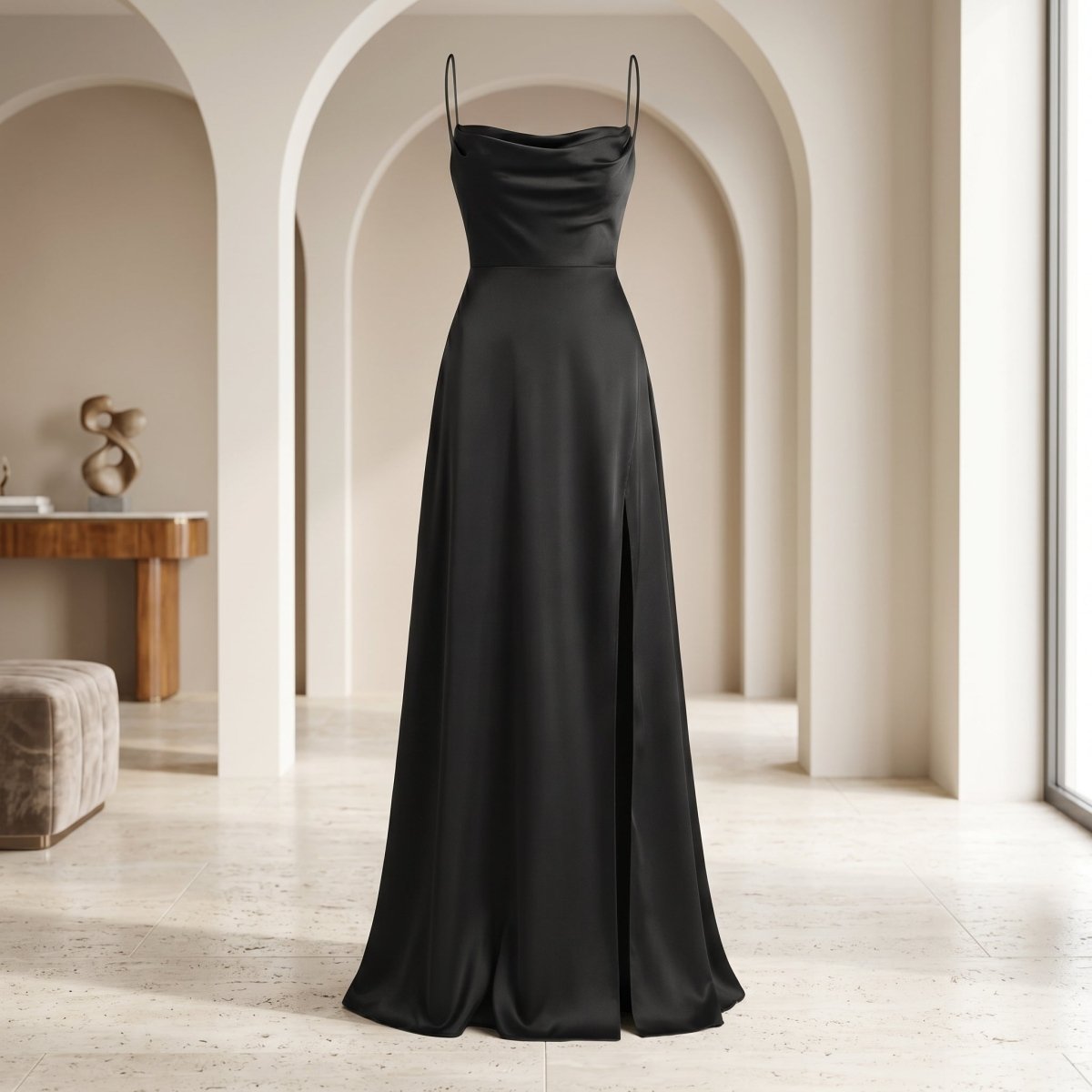 Vestido maxi con abertura y brisa de verano
