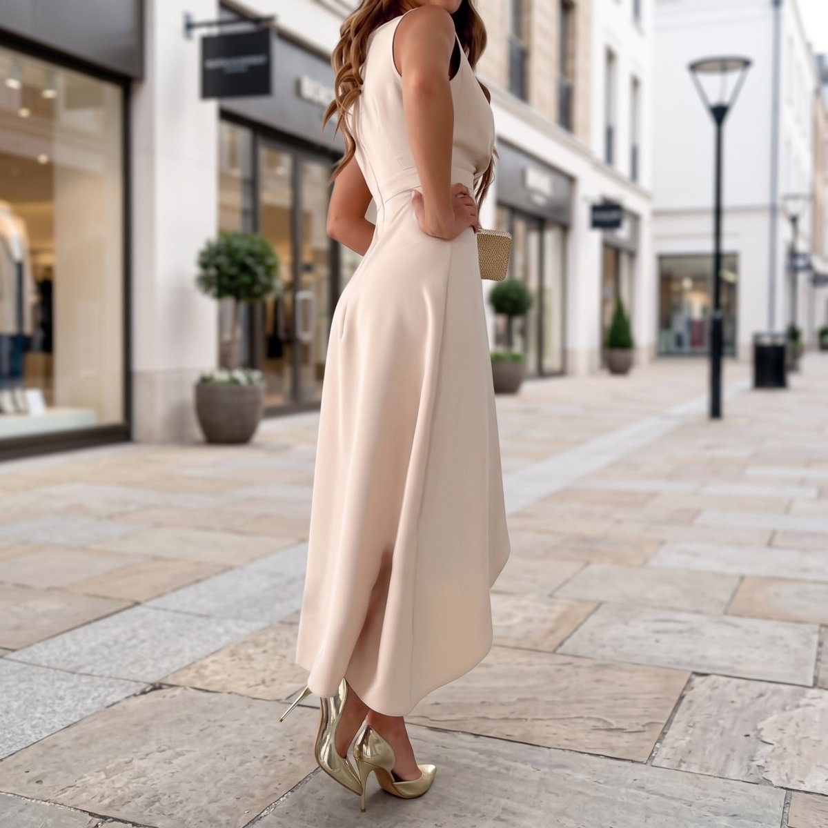 Elegant Wrap V-Neck Midi Dress