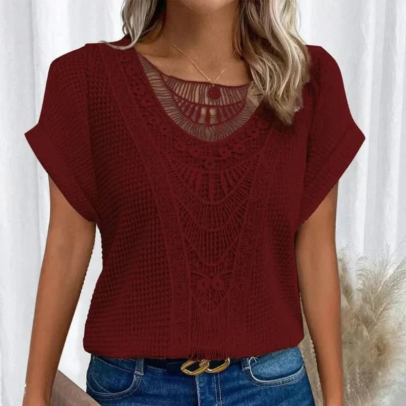 Ibiza delicate Detail Short Sleeve Blouse