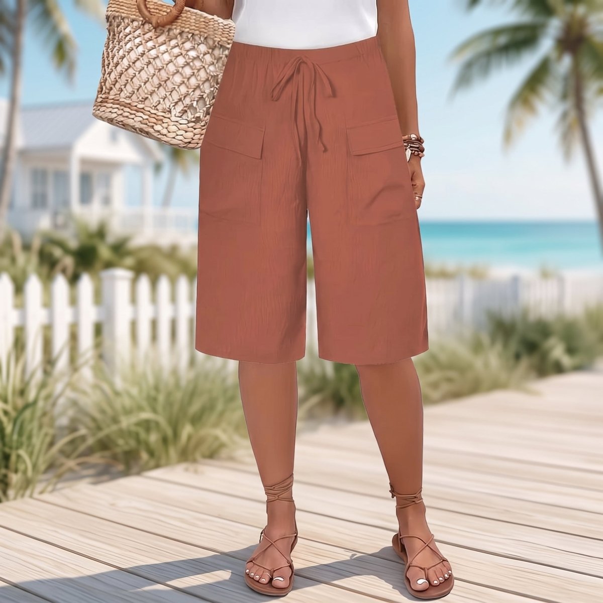 Elastic Waist Casual Comfort Shorts