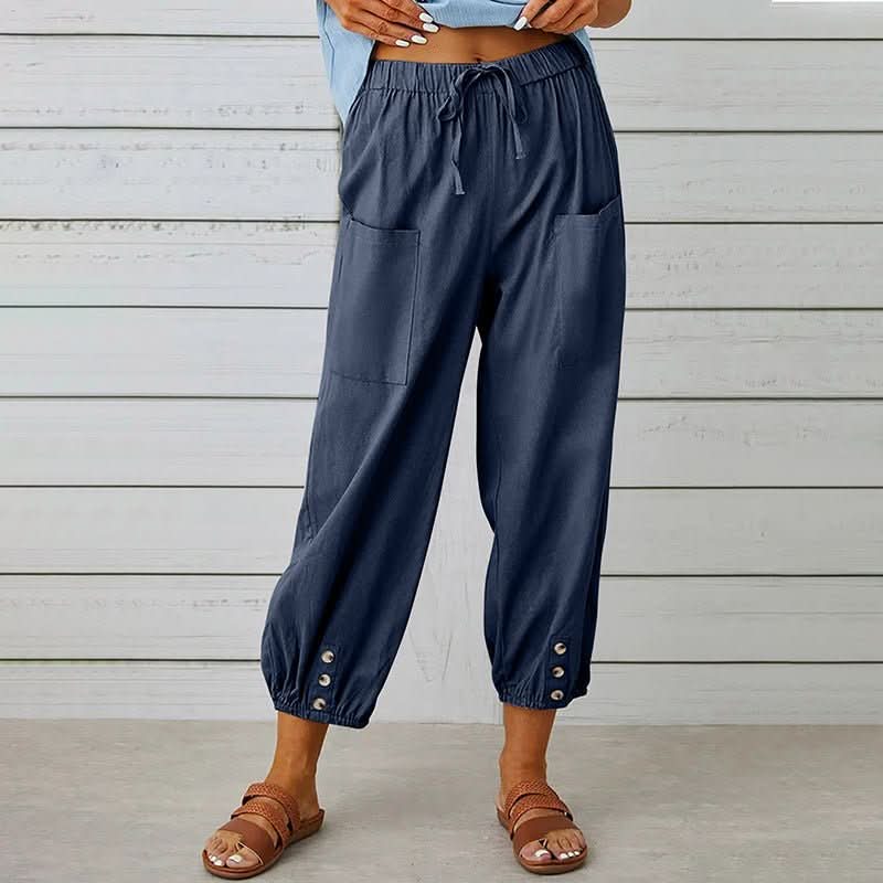 Waist Straight Casual Trousers