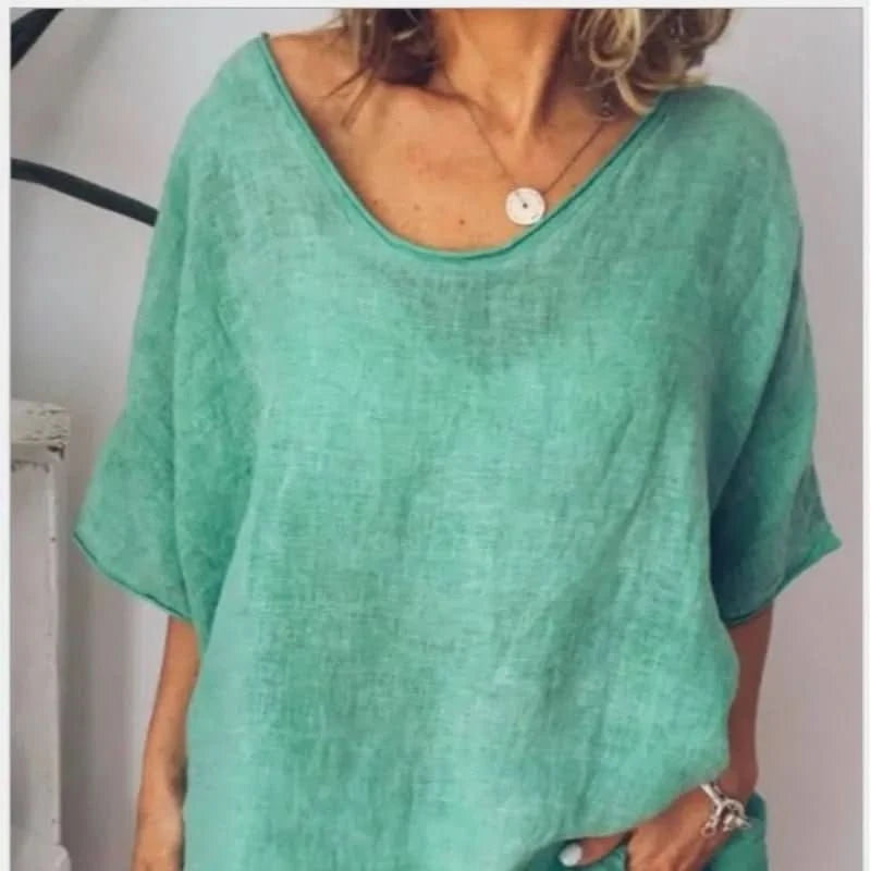 Relaxed Round Neck Short Sleeve Top