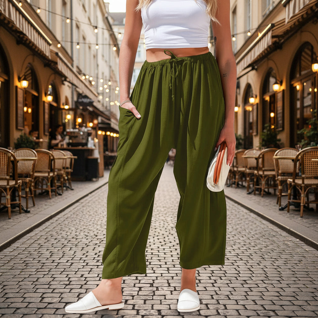 Breathable Linen Wide Leg Pants