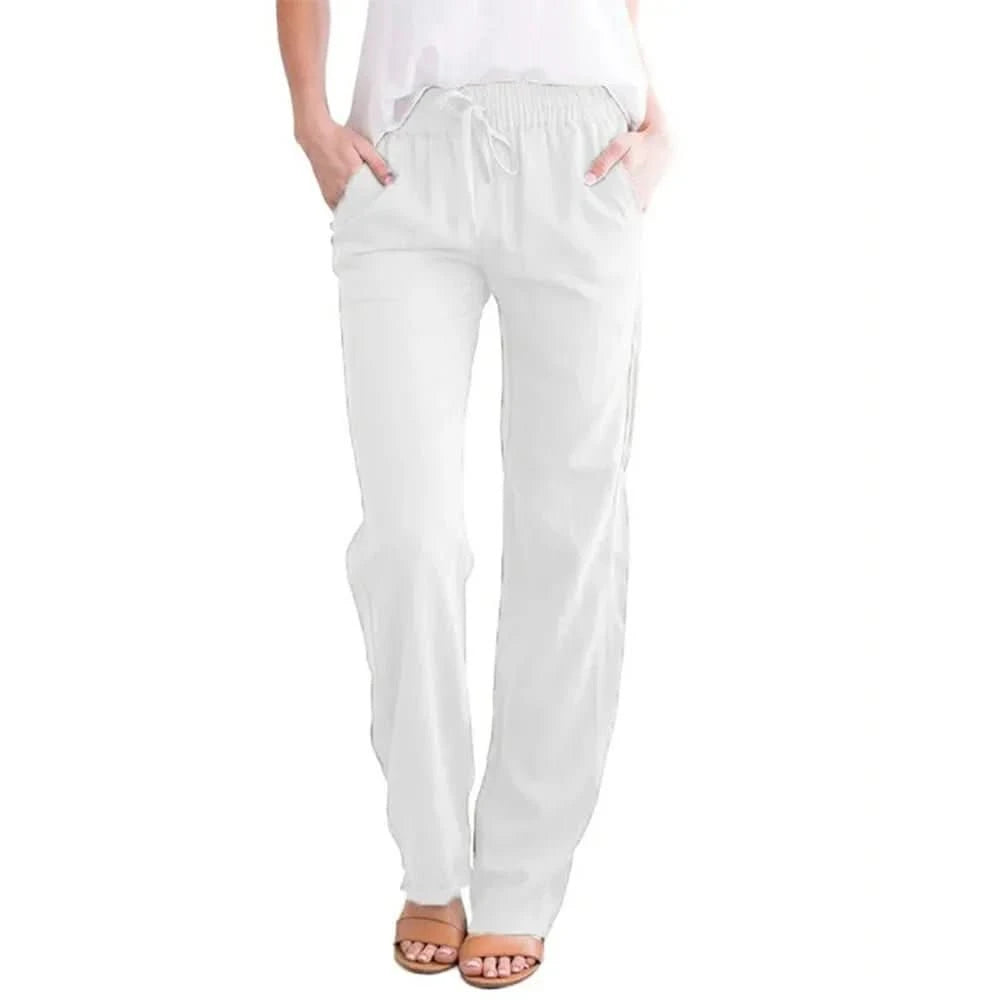 Airy Linen Drawstring Pants