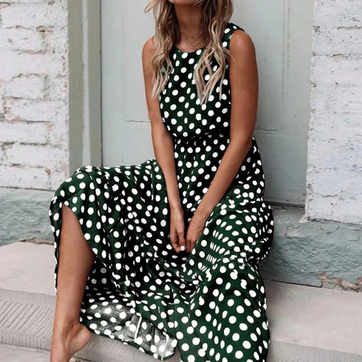 Playful Polka Dot Maxi Dress