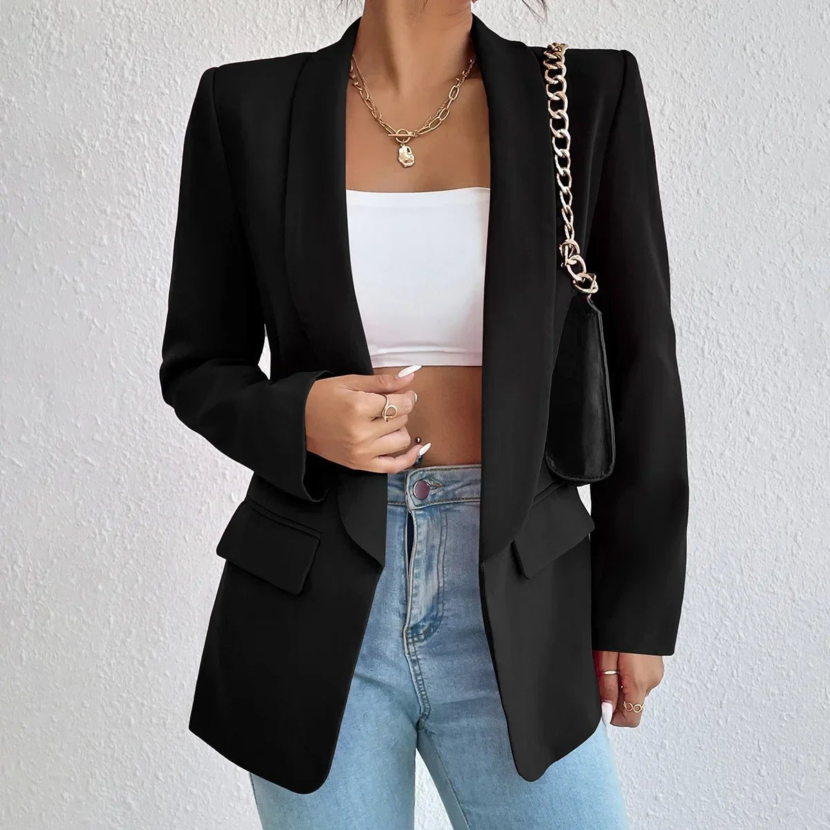 Polished Polyester Blazer