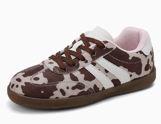 Bold Canvas Cow Print Sneakers