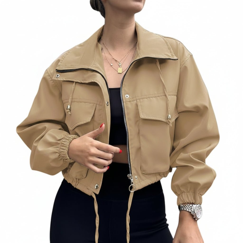 Sleek Cropped Trench Jacket