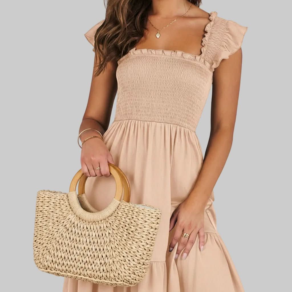 Flirty Ruffle Backless Maxi Dress