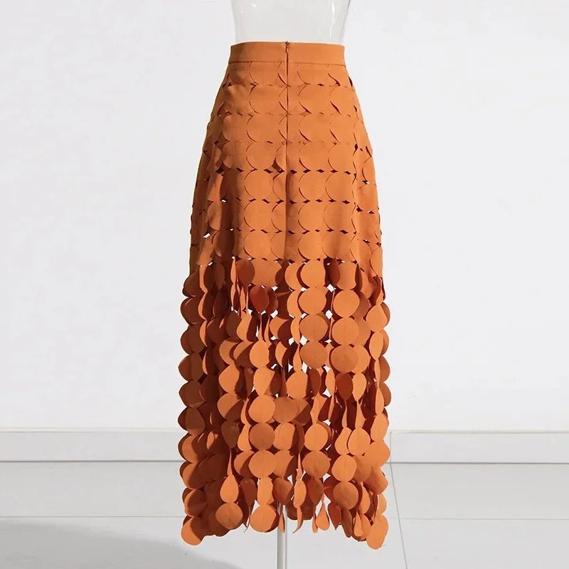 Maxirock mit transparentem Spitzen-Overlay