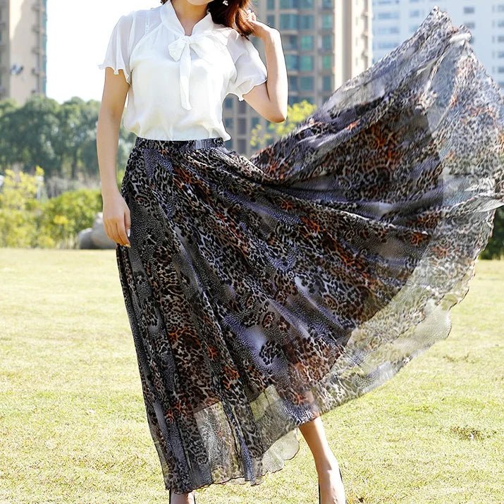 Airy Chiffon Floral Maxi Skirt