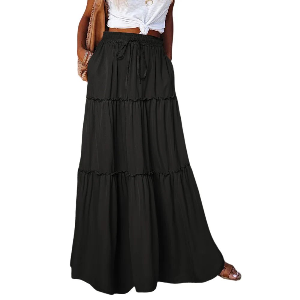 Flowy Layered Ruffle Maxi Skirt