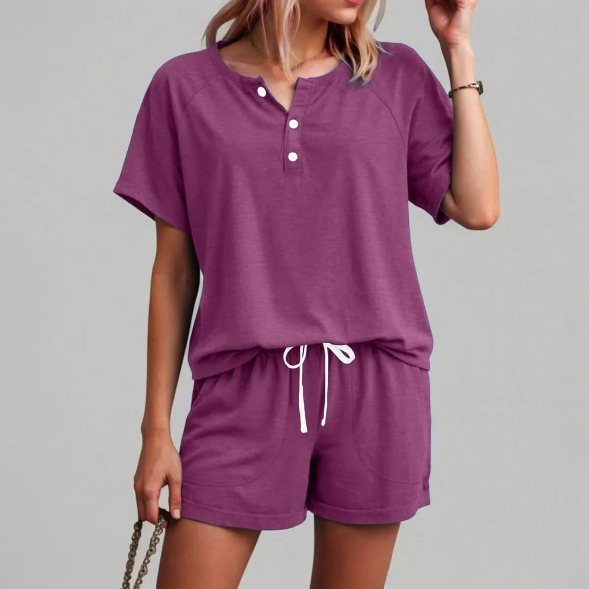 Linen Style Shirt and Shorts Set