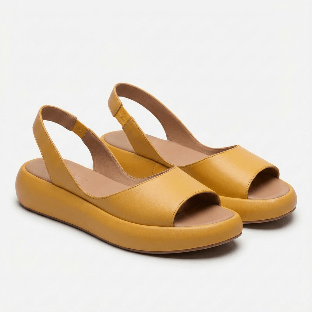 Open Toe Wedge Sandals With Back Strap
