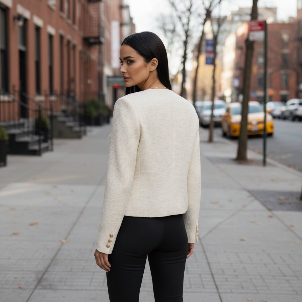 Cropped Button-Front Parka