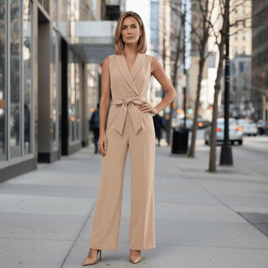Wide-Leg Tie Waist Jumpsuit for Easy Summer Styling