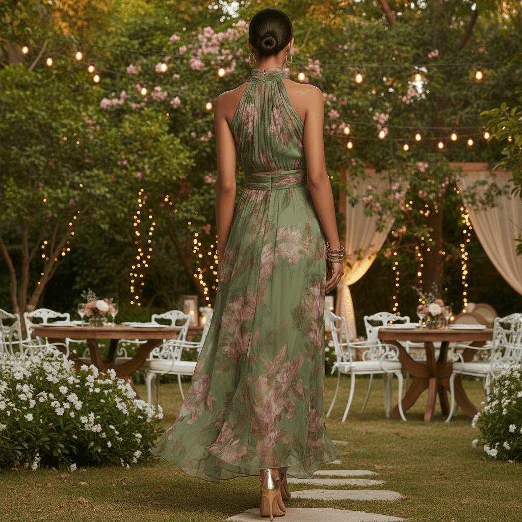 Floral Halter Summer Maxi Dress