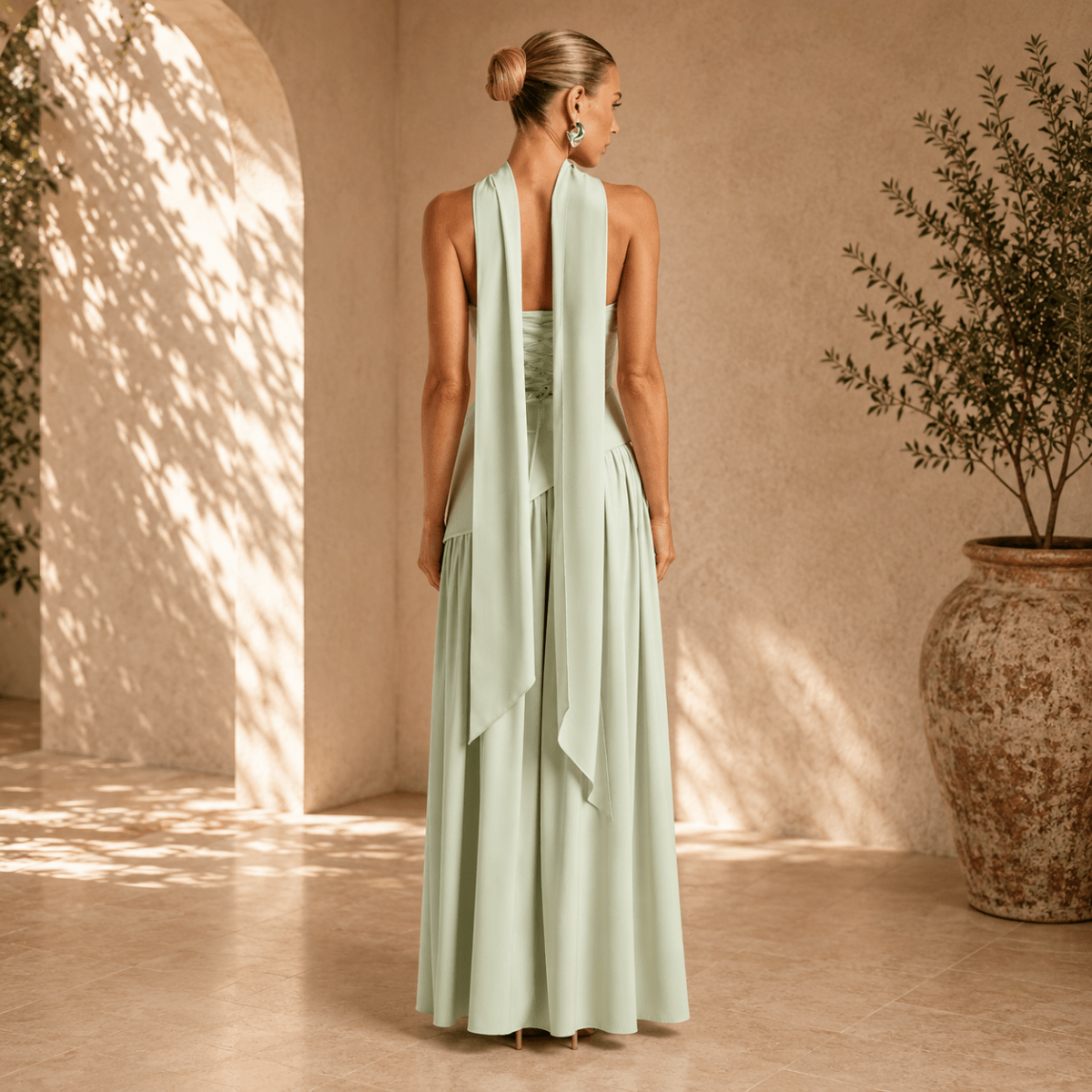 Strapless Asymmetric Split Maxi Dress