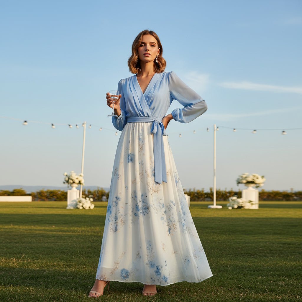 Floral Maxi Dress With V-Neck