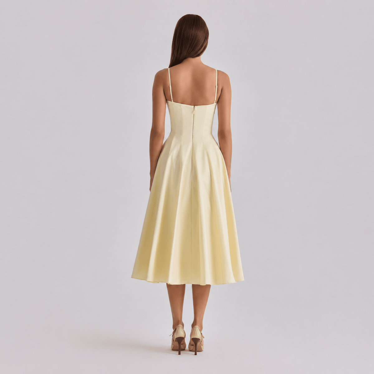 Gathered Bust Midi Dress