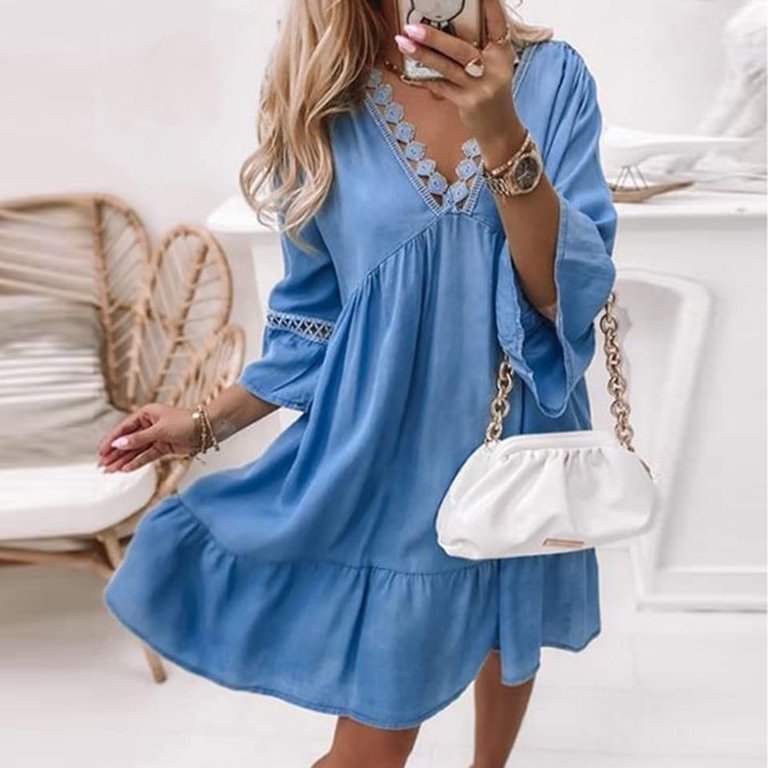 Boho Lace Midi Dress