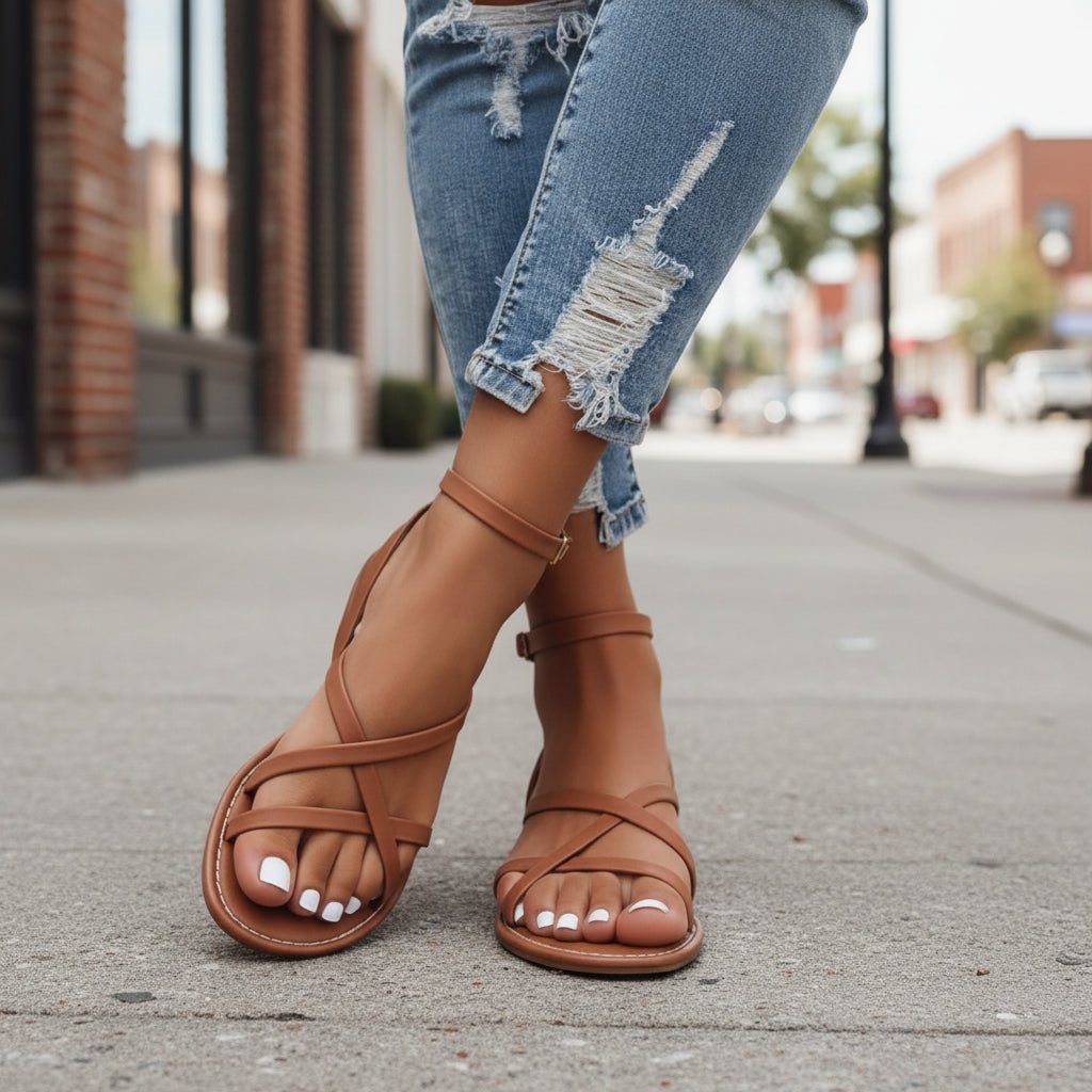 Flat Ankle Strap Sandals