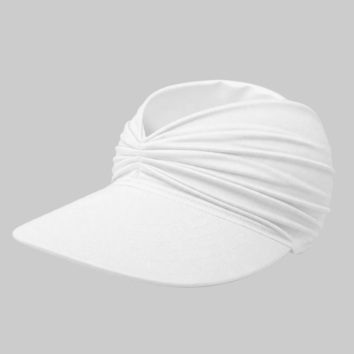 Breitkrempiges, gerafftes Visier mit UPF 50+ Sonnenschutz
