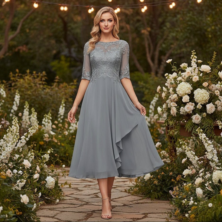 Flared Midi Dress With High Waist Silhouette